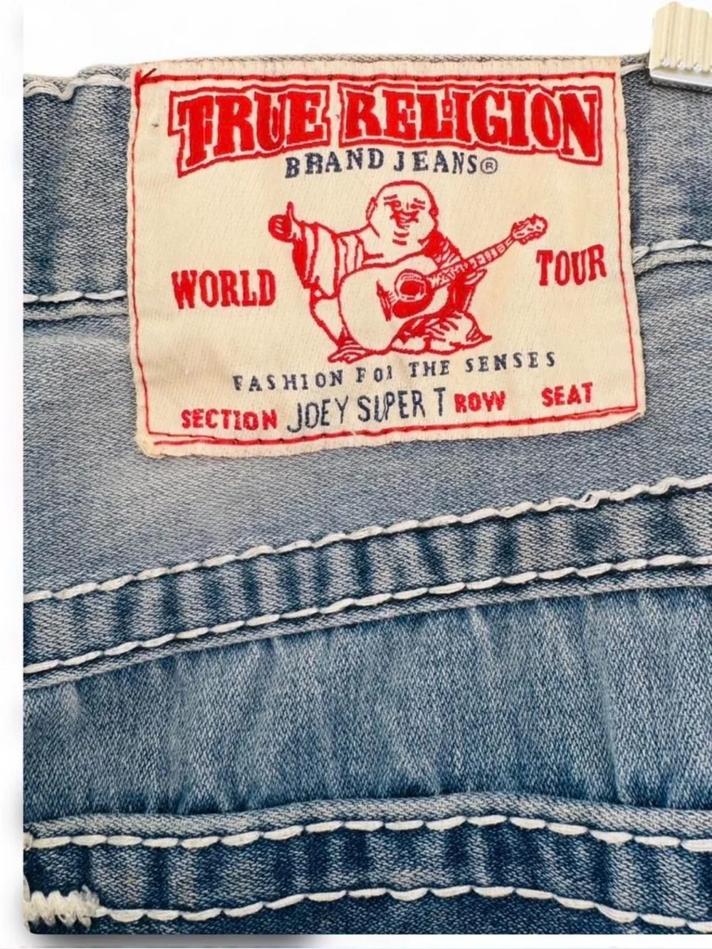 True Religion Joey Super T Jeans Light Wash Flare Y2K Mens 36x31 USA Made Unisex